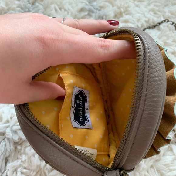 Mud Pie Brown Leather Crossbody Purse Chain Strap - Picture 7 of 8